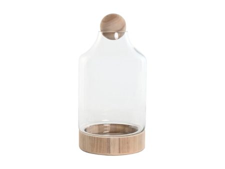 Vase Home ESPRIT Transparent Natural Wood Crystal 21 x 21 x 42 cm Online Sale