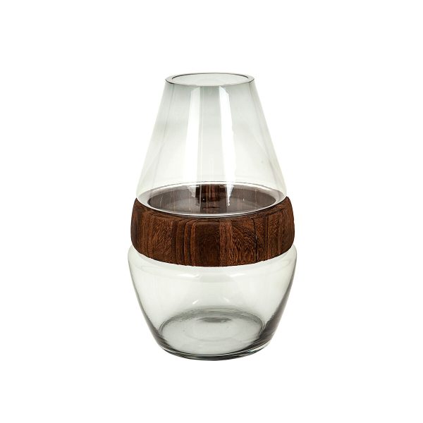 Vase Alexandra House Living Natural Wood Glass 18 x 29 x 18 cm Online