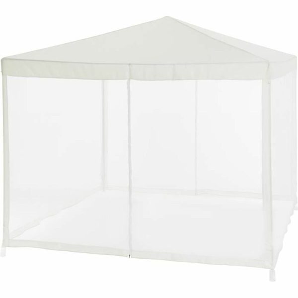 Gazebo 140 Steel 100 % polyester 3 x 3 m White Online Hot Sale