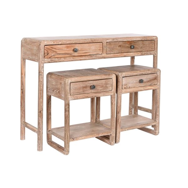 Console Home ESPRIT Teak Recycled Wood 121 x 35 x 88 cm (3 Pieces) Online Hot Sale