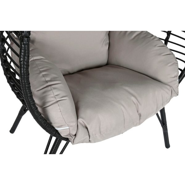 Garden sofa DKD Home Decor 90 x 65 x 151 cm Black Grey Metal synthetic rattan Fashion