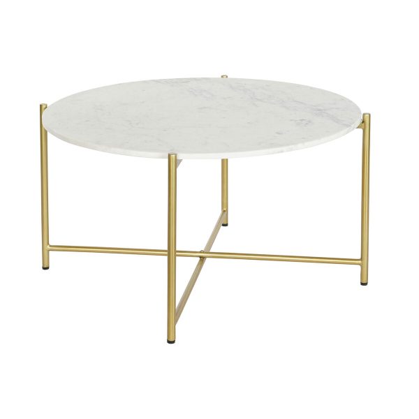 Centre Table DKD Home Decor 81 x 81 x 44 cm Marble Iron Discount