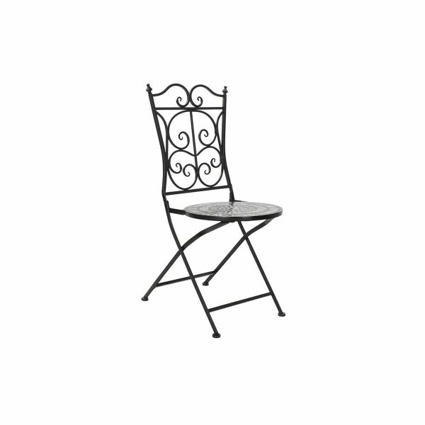 Garden chair DKD Home Decor Black Ceramic Multicolour Ironwork (39 x 50 x 93 cm) Cheap