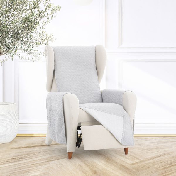 Armchair slipcovers Eysa SILVER Light grey 100 x 110 x 55 cm Reversible on Sale