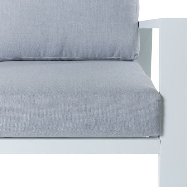 Garden sofa Thais 73,20 x 74,80 x 73,30 cm Aluminium White For Sale