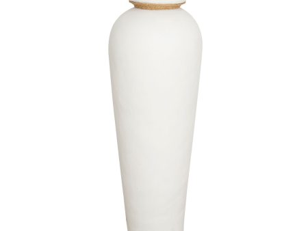 Vase Alexandra House Living White Terracotta 33 x 82 x 33 cm Discount