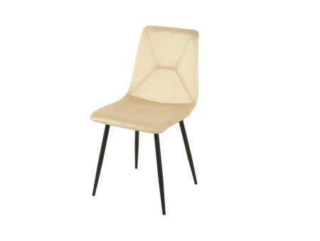 Chair Romimex Beige Velvet Metal 45 x 89 x 55 cm For Sale