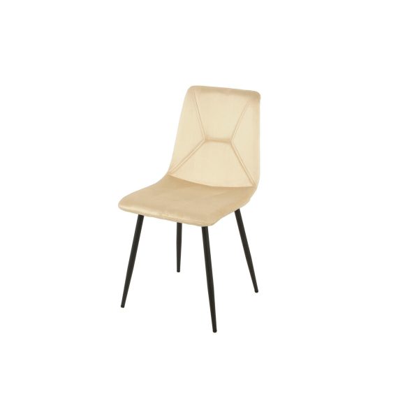 Chair Romimex Beige Velvet Metal 45 x 89 x 55 cm For Sale