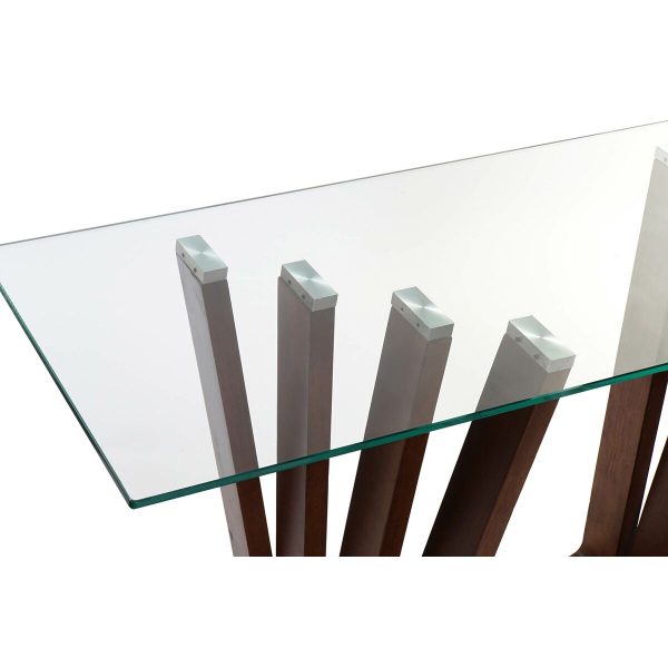 Console DKD Home Decor Brown Transparent Crystal Walnut 145 x 45 x 75 cm For Cheap