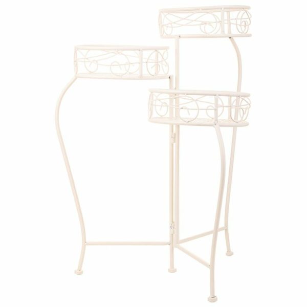 Flower Pot Stand Alexandra House Living White Metal Iron 34 x 76 x 40 cm Online