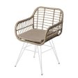 Garden chair Ariki 57 x 62 x 80 cm synthetic rattan Steel White For Sale