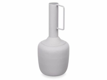 Vase With handle Grey Steel 12 x 30 x 12 cm (6 Units) Cheap