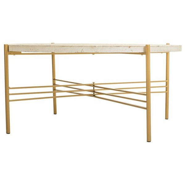 Centre Table Alexandra House Living White Metal Fir wood MDF Wood 80 x 36 x 80 cm Hot on Sale