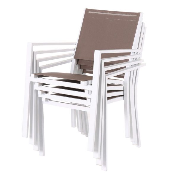 Garden chair Thais 55,2 x 60,4 x 86 cm Taupe Aluminium White Online Sale