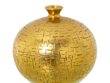 Vase Alexandra House Living Golden Ceramic 20 x 19 cm Online Sale