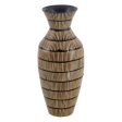 Vase Black Beige Bamboo 22 x 22 x 52 cm Fashion