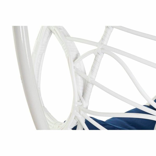 Hanging garden armchair DKD Home Decor Navy Blue White Aluminium synthetic rattan 90 x 70 x 110 cm (107 x 107 x 198 cm) Sale