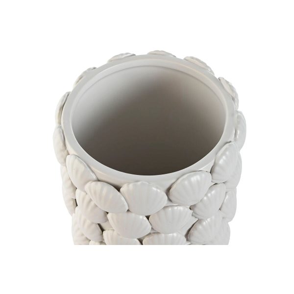 Vase Home ESPRIT White Stoneware Mediterranean 15,5 X 15,5 X 33,5 cm For Sale