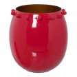 Candleholder Alexandra House Living Red Metal 20 x 22 x 20 cm Enamelled Metal Online Sale