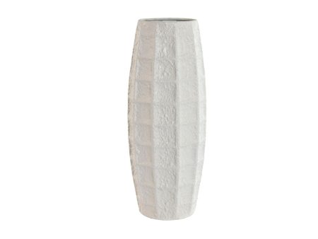 Vase Home ESPRIT White Metal 17 X 17 X 42,5 cm Hot on Sale