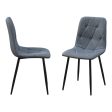 Chair Romimex Black Grey Metal Cloth MDF Wood 53 x 89 x 43 cm For Discount