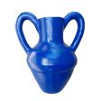 Vase Romimex Cobalt blue Ceramic 28 x 35 x 22 cm With handles Fashion