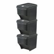 Bucket set Sortibox Black Stackable (3 Units) Discount