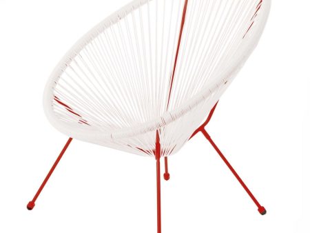 Garden sofa Acapulco 73 x 80 x 85 cm Red White Rattan Online