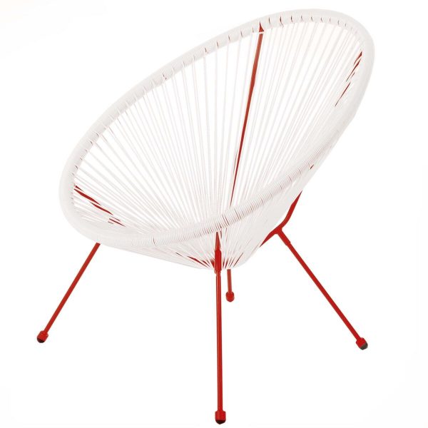 Garden sofa Acapulco 73 x 80 x 85 cm Red White Rattan Online