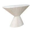 Console Romimex White Golden 122 x 75 x 39 cm Cone-shaped For Sale