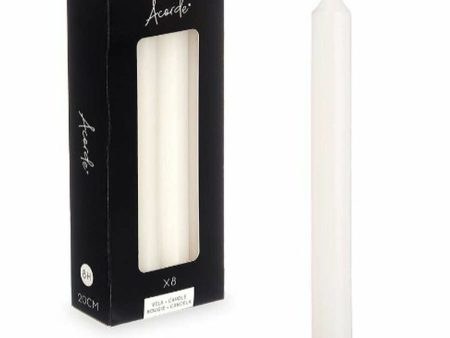 Candle Set Acorde 126-A-AR White 2 x 2 x 20 cm (12 Units) Fashion