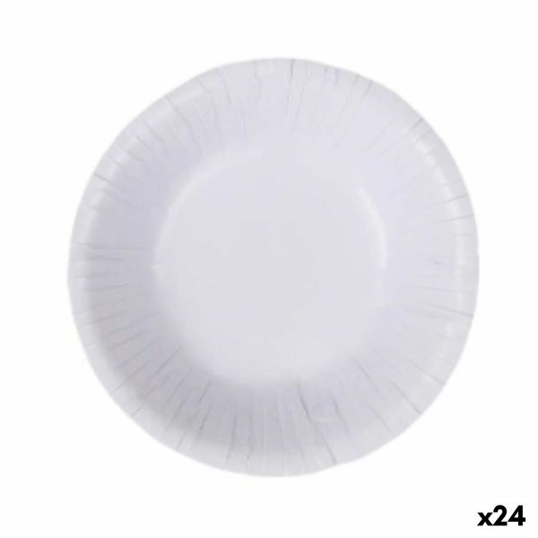 Plate set Algon Disposable White Cardboard 450 ml (24 Units) Supply