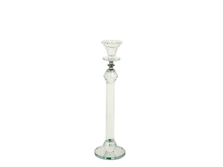 Candleholder Romimex Transparent Glass 9 x 26 x 9 cm Fashion