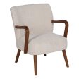 Armchair Beige Natural Polyester Rubber wood Sponge 56 x 56 x 78 cm Discount