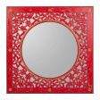 Wall mirror Alexandra House Living Red 1 x 84 x 84 cm Rectangular Online now