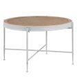 Centre Table White Natural 75 x 75 x 47 cm Online now