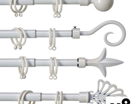 Curtain Bar Extendable 170 - 320 cm White Iron (8 Units) Discount