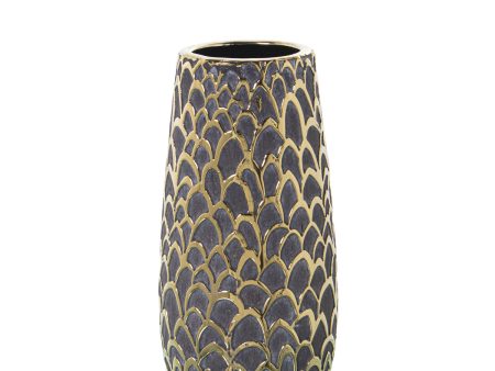 Vase Alexandra House Living Grey Ceramic 14 x 29 cm Supply