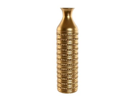 Vase Home ESPRIT Golden Metal Modern 13 X 13 X 51,5 cm Online Hot Sale