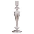 Candle Holder Silver Crystal Christmas 9 x 9 x 28 cm on Sale