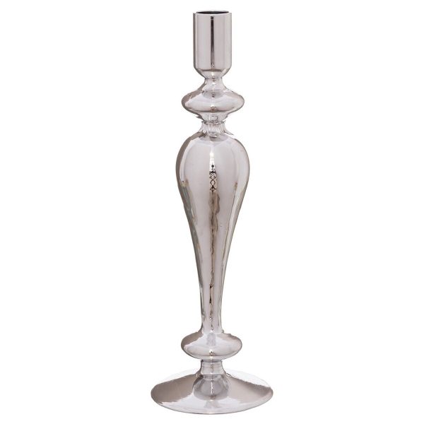 Candle Holder Silver Crystal Christmas 9 x 9 x 28 cm on Sale