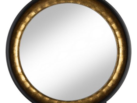 Wall mirror Black Golden 90 x 9 x 90 cm For Sale