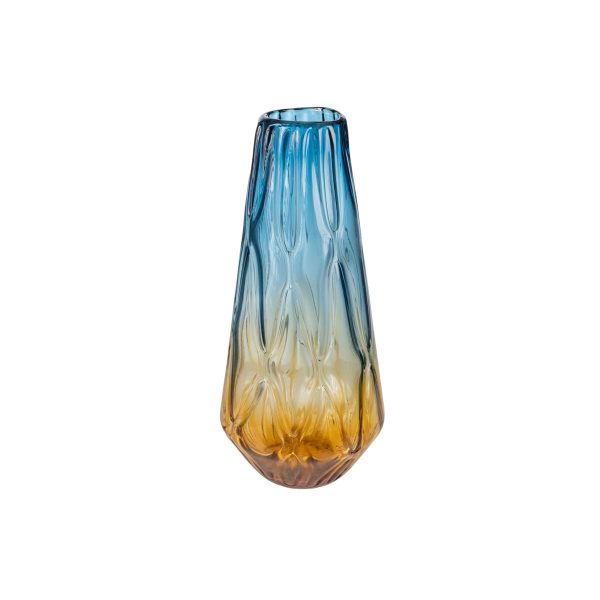 Vase Romimex Blue Amber Glass 20 x 45 x 20 cm For Discount