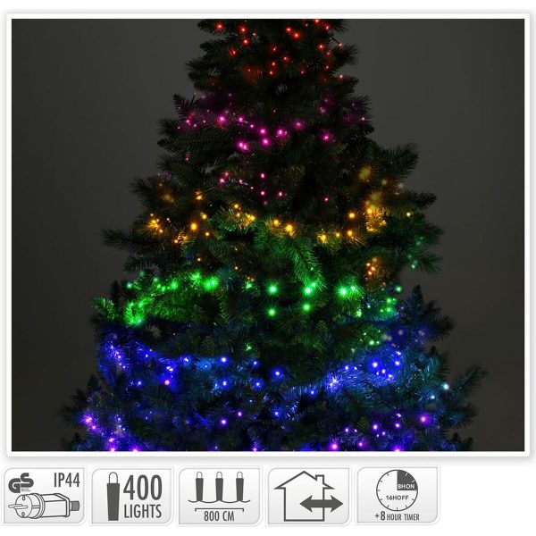 Wreath of LED Lights Lifetime 8 m Multicolour Cheap