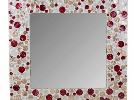 Wall mirror Alexandra House Living Brown Red Beige 52 x 2 x 52 cm Squared Online