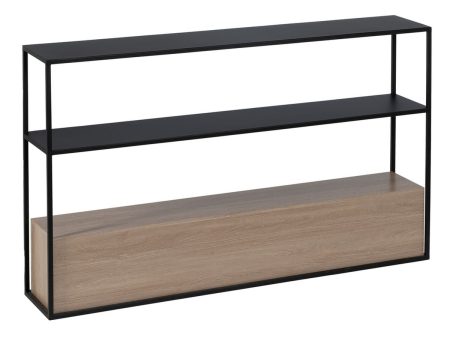 Console Black Natural Iron MDF Wood 122,5 x 22,5 x 75 cm on Sale