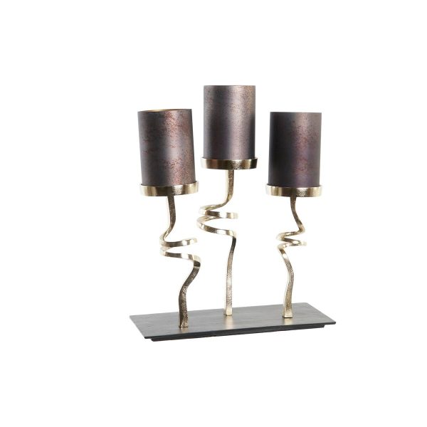 Candleholder DKD Home Decor Crystal Aluminium (37 x 16 x 47 cm) Online now