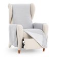 Armchair slipcovers Eysa SILVER Light grey 100 x 110 x 55 cm Reversible on Sale