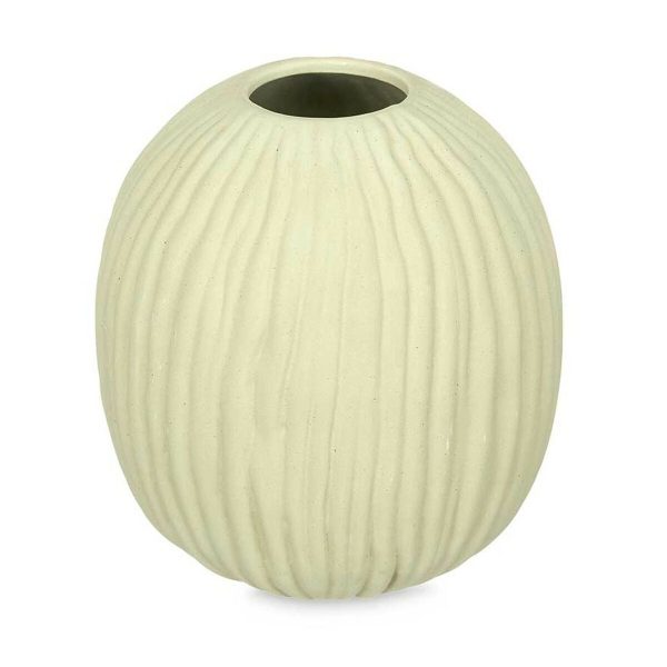 Vase Green Dolomite 15 x 18 x 15 cm (6 Units) Sphere Stripes For Cheap