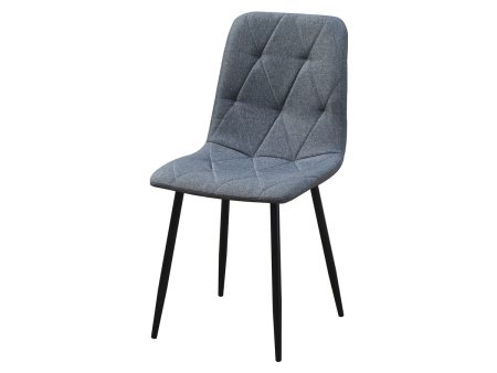 Chair Romimex Black Grey Metal Cloth MDF Wood 53 x 89 x 43 cm For Discount